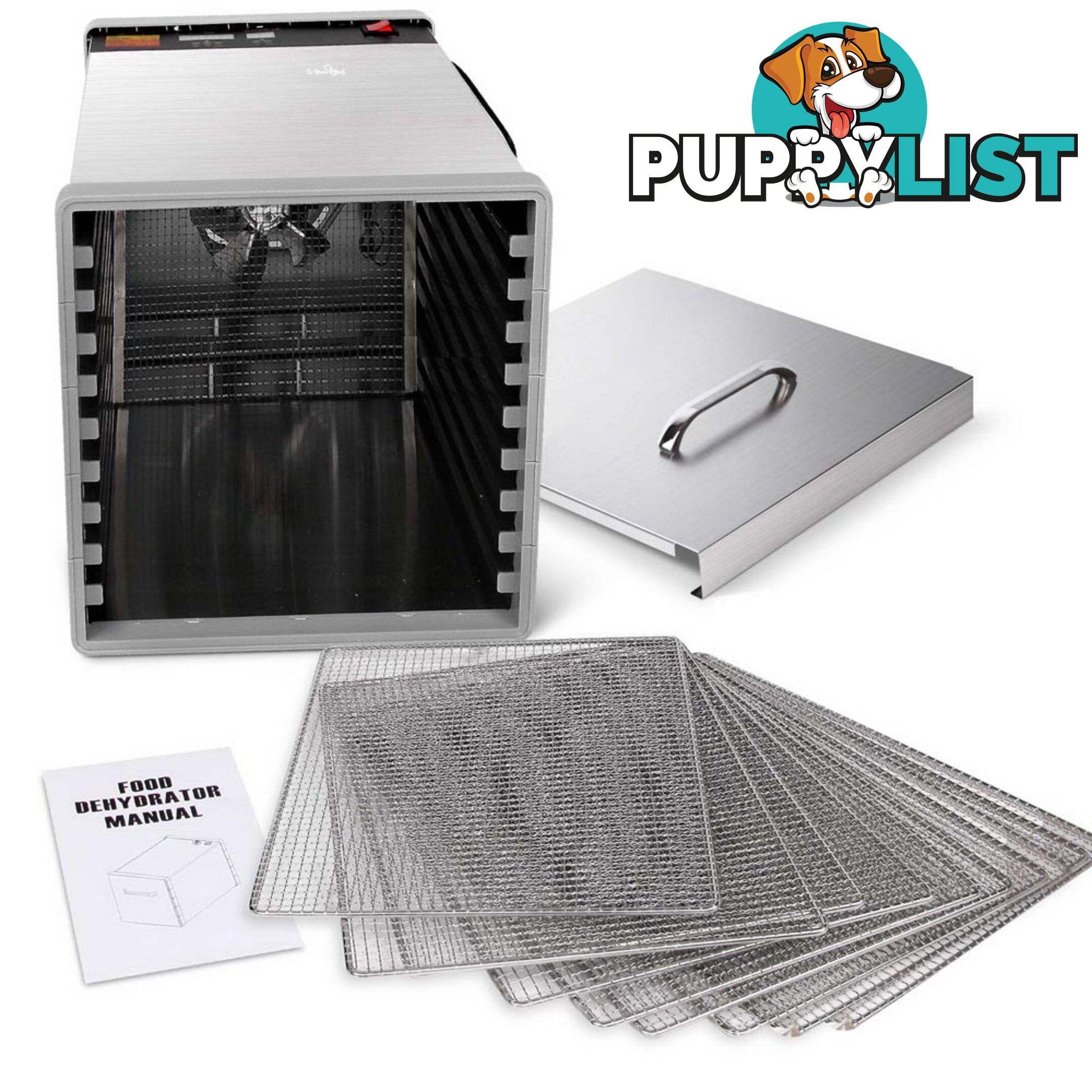 Stainless Steel Food Dehydrator _ 10 Trays