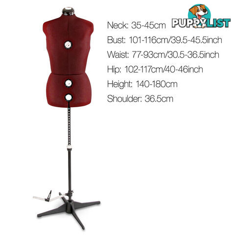 Adjustable Dressmaking Mannequin SZ14-20 - Wine