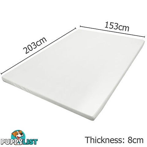 Visco Elastic Memory Foam Mattress Topper 8cm Thick Queen