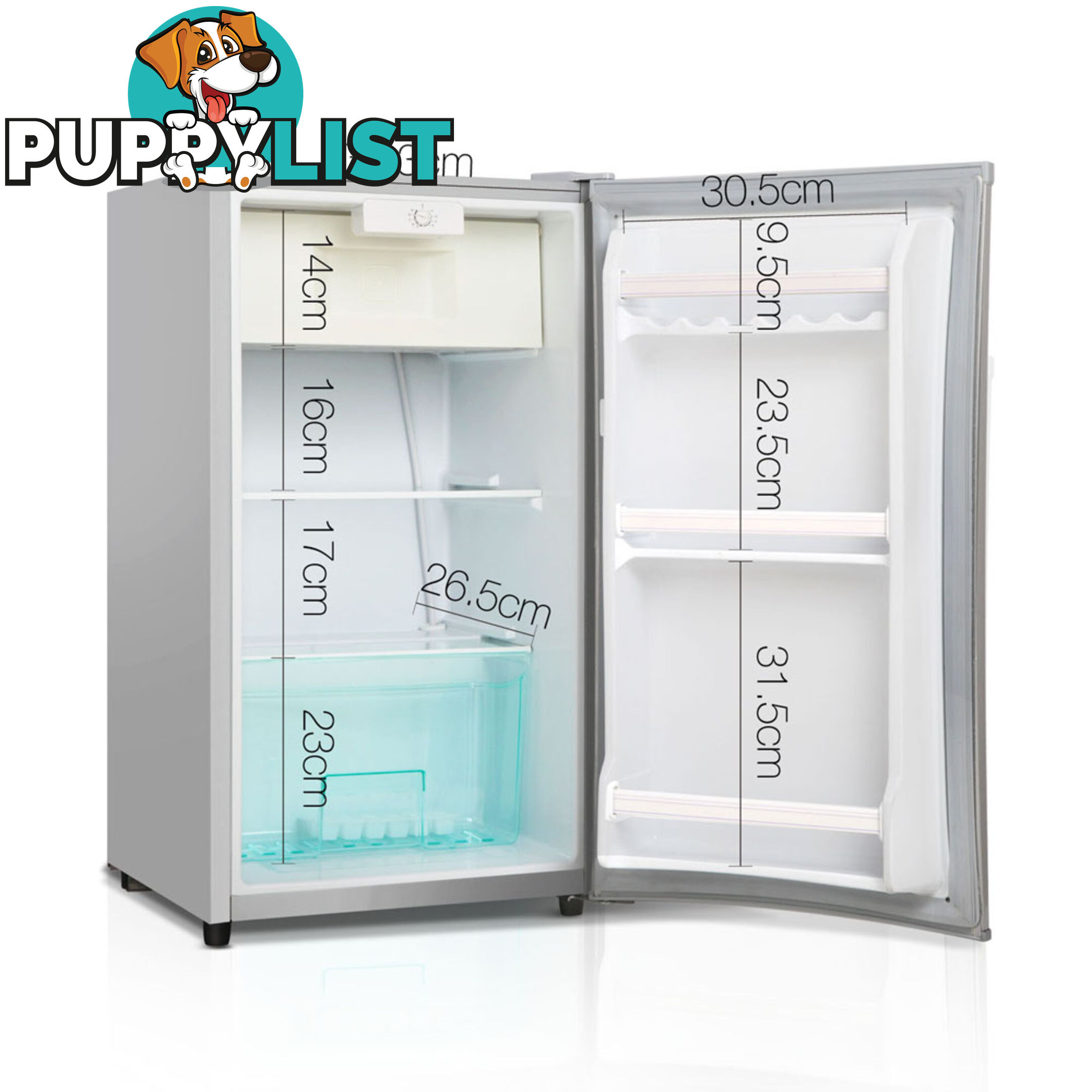 Upright 2-in-1 95L Caravan Bar Fridge Freezer Stainless Steel