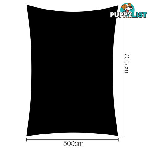 Heavy Duty 280GSM Shade Sail Canopy 5 x 7 M Black