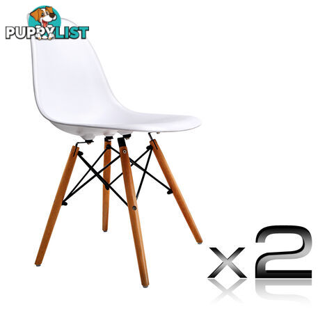 Set of 2 Dining Chair White