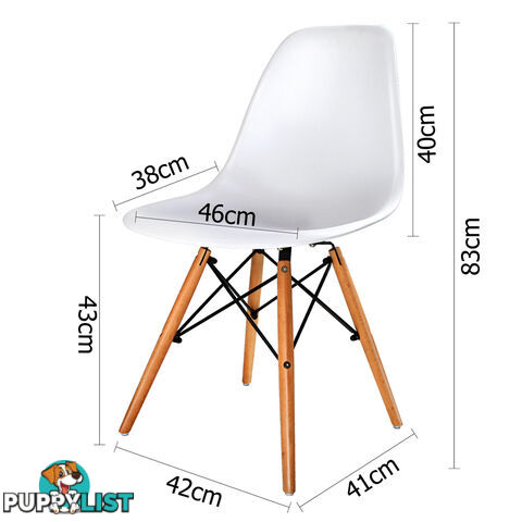 Set of 2 Dining Chair White