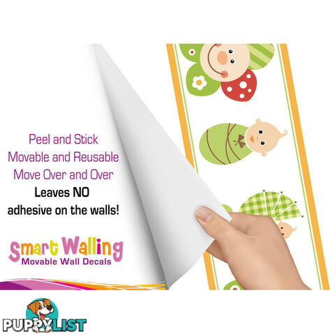 Smiley Flower Face Wall Border Stickers - Totally Movable