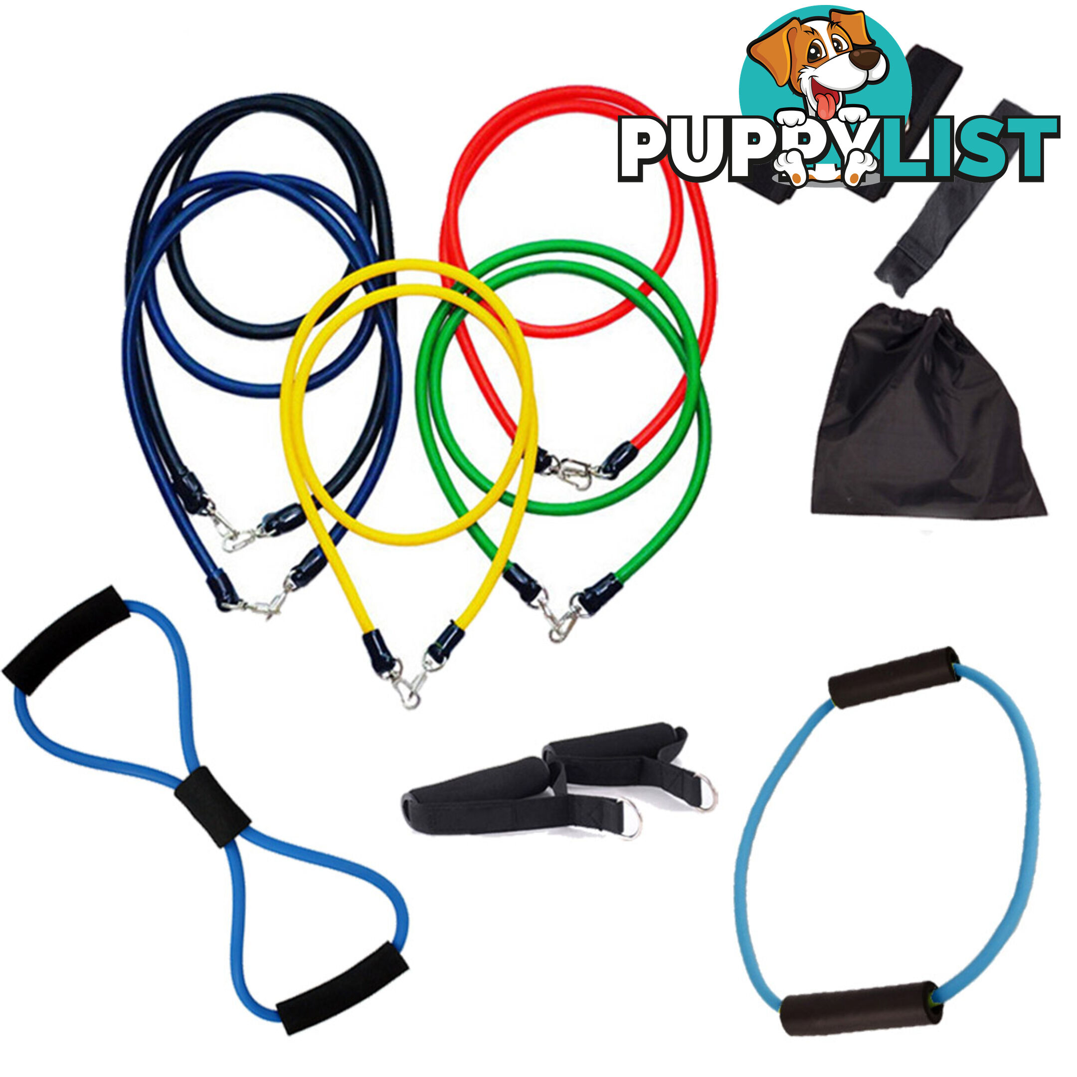 13PCS Heavy Resistance Band Yoga Tension Rope Fitness Stretch Door Loop Gym Abs