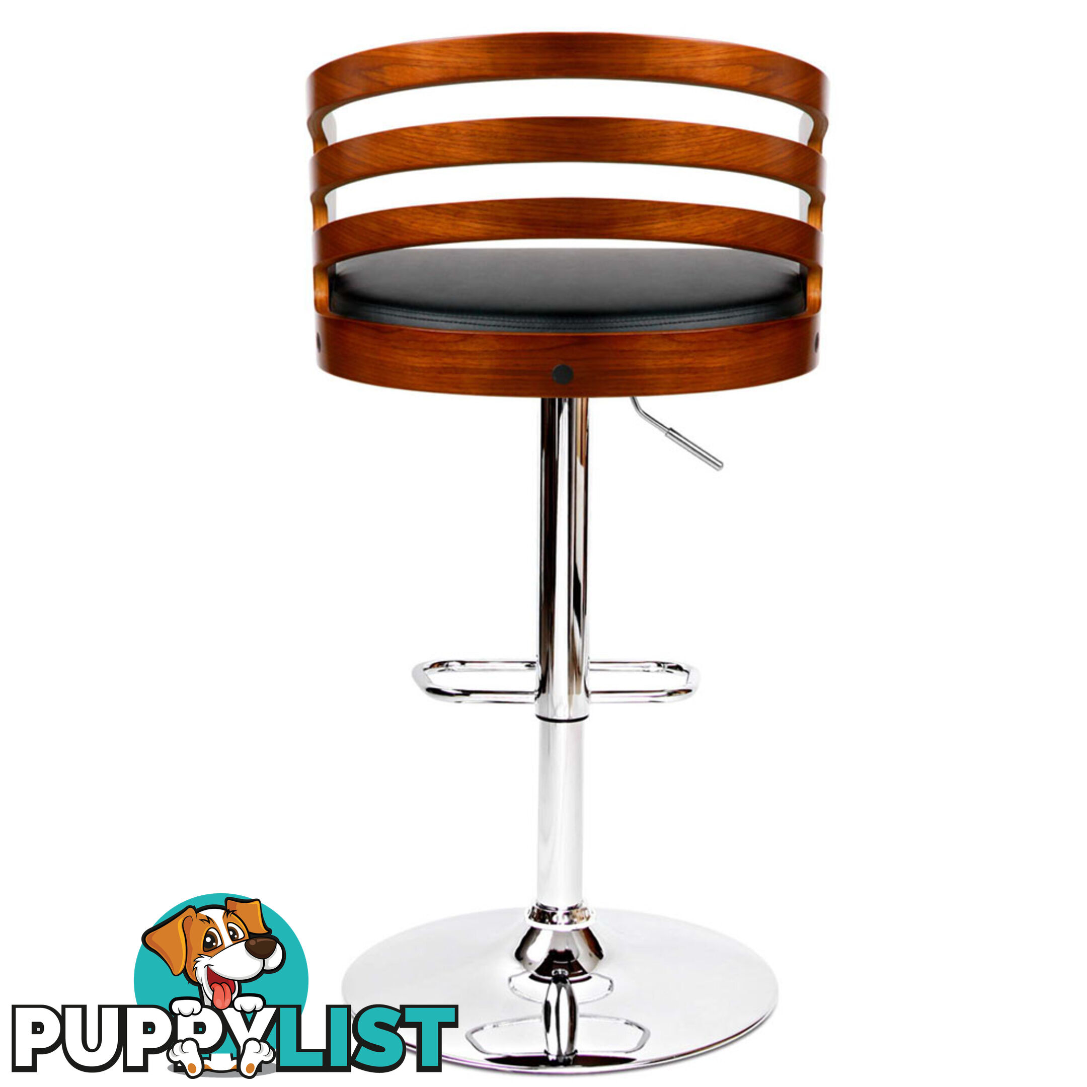 Wooden Bar PU Leather Stool