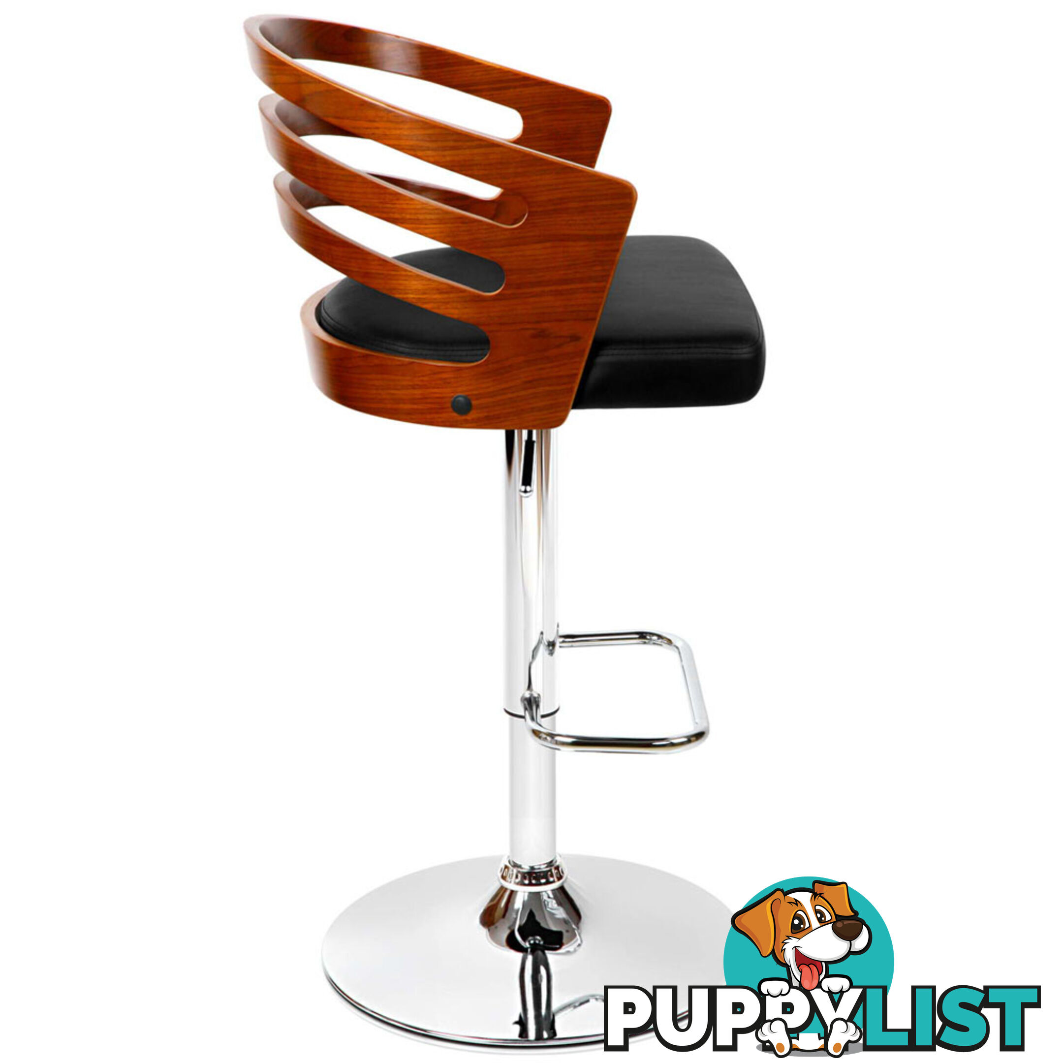 Wooden Bar PU Leather Stool