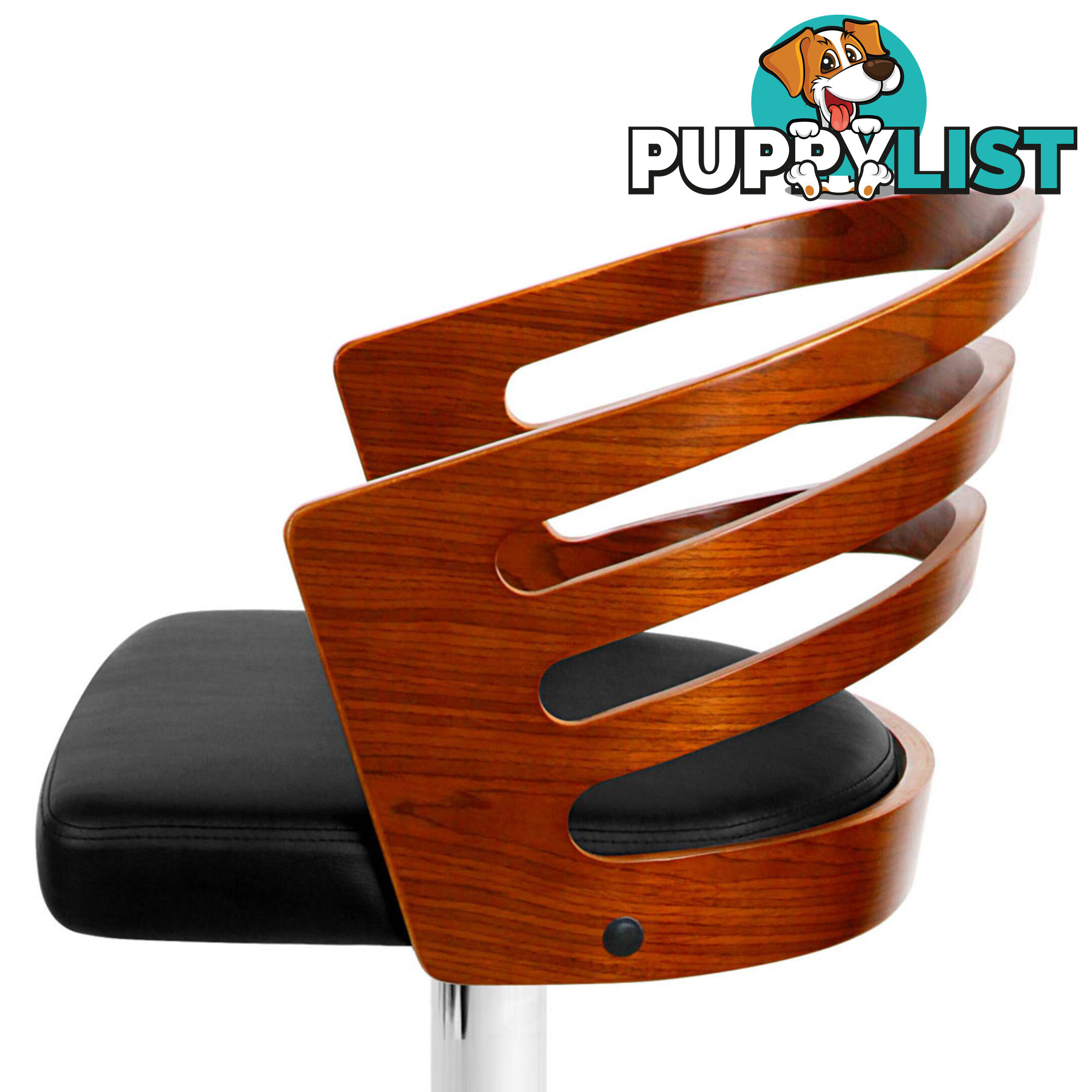 Wooden Bar PU Leather Stool