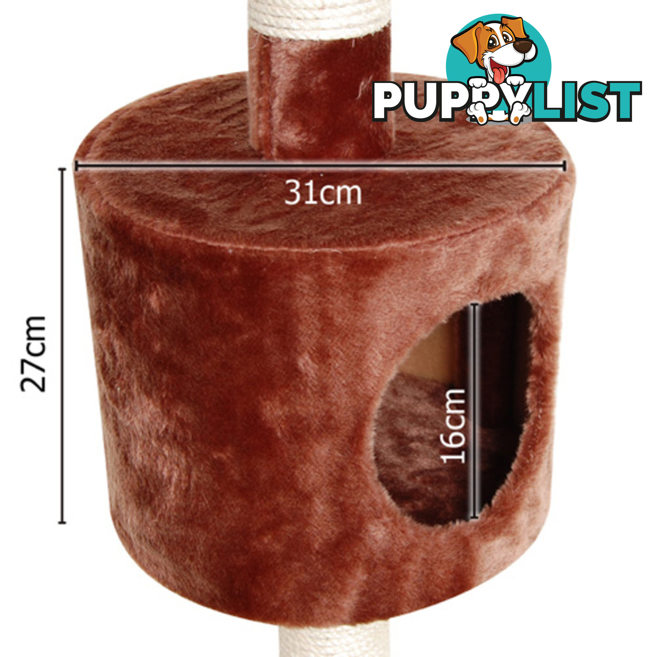 Multi Level Cat Scratching Poles Tree w/ Ladder Brown