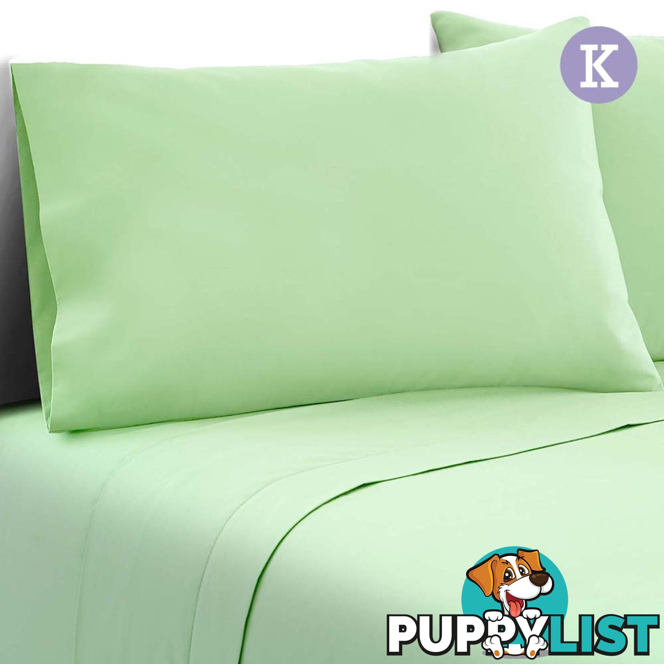 4 Piece Microfibre Sheet Set King _ Green