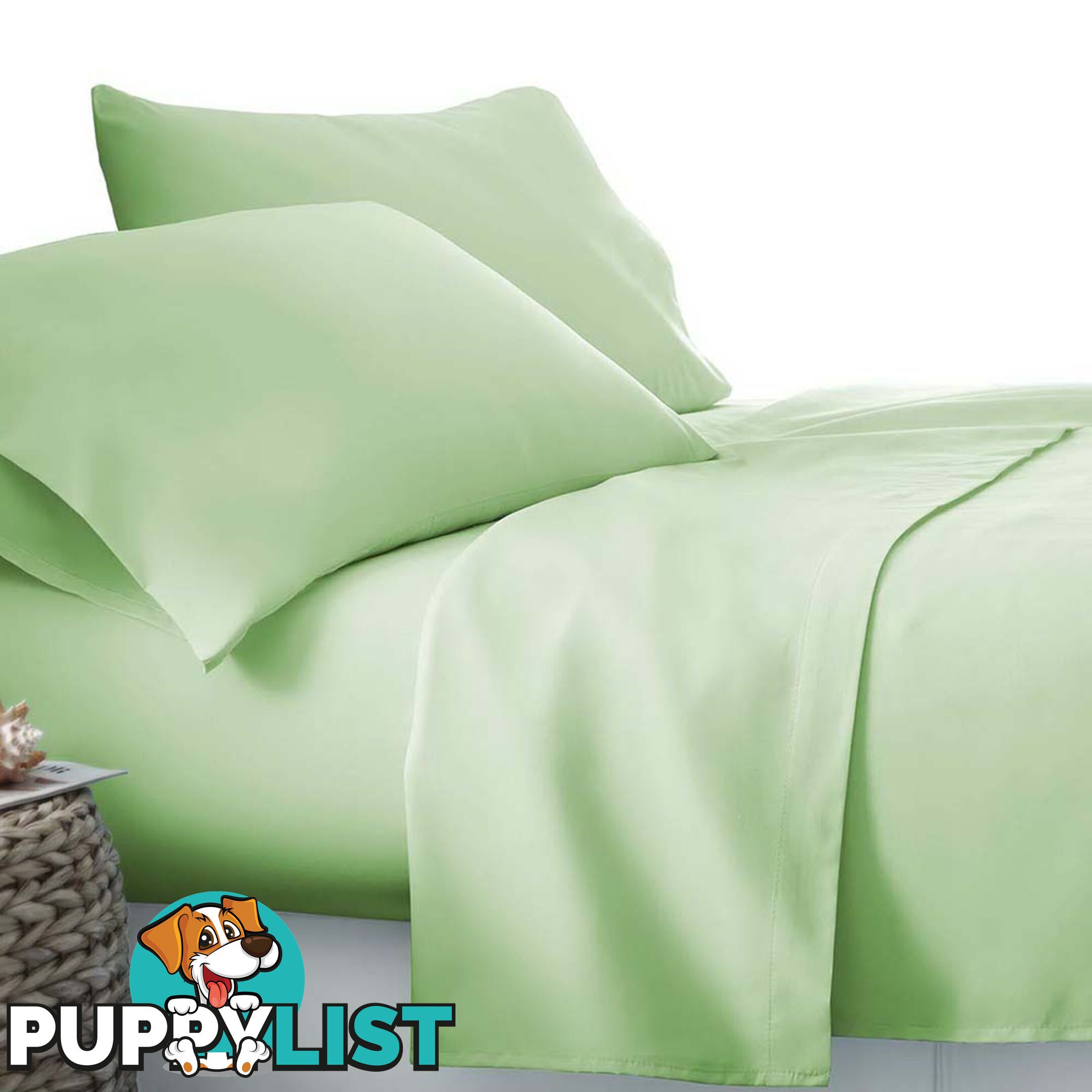 4 Piece Microfibre Sheet Set King _ Green