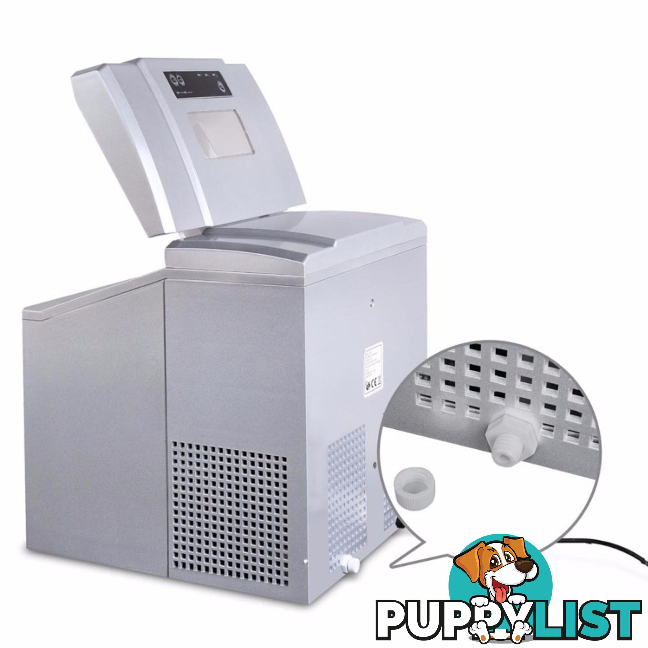 Portable Ice Cube Maker Machine 20KG Silver