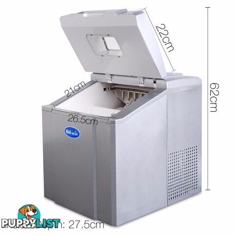 Portable Ice Cube Maker Machine 20KG Silver