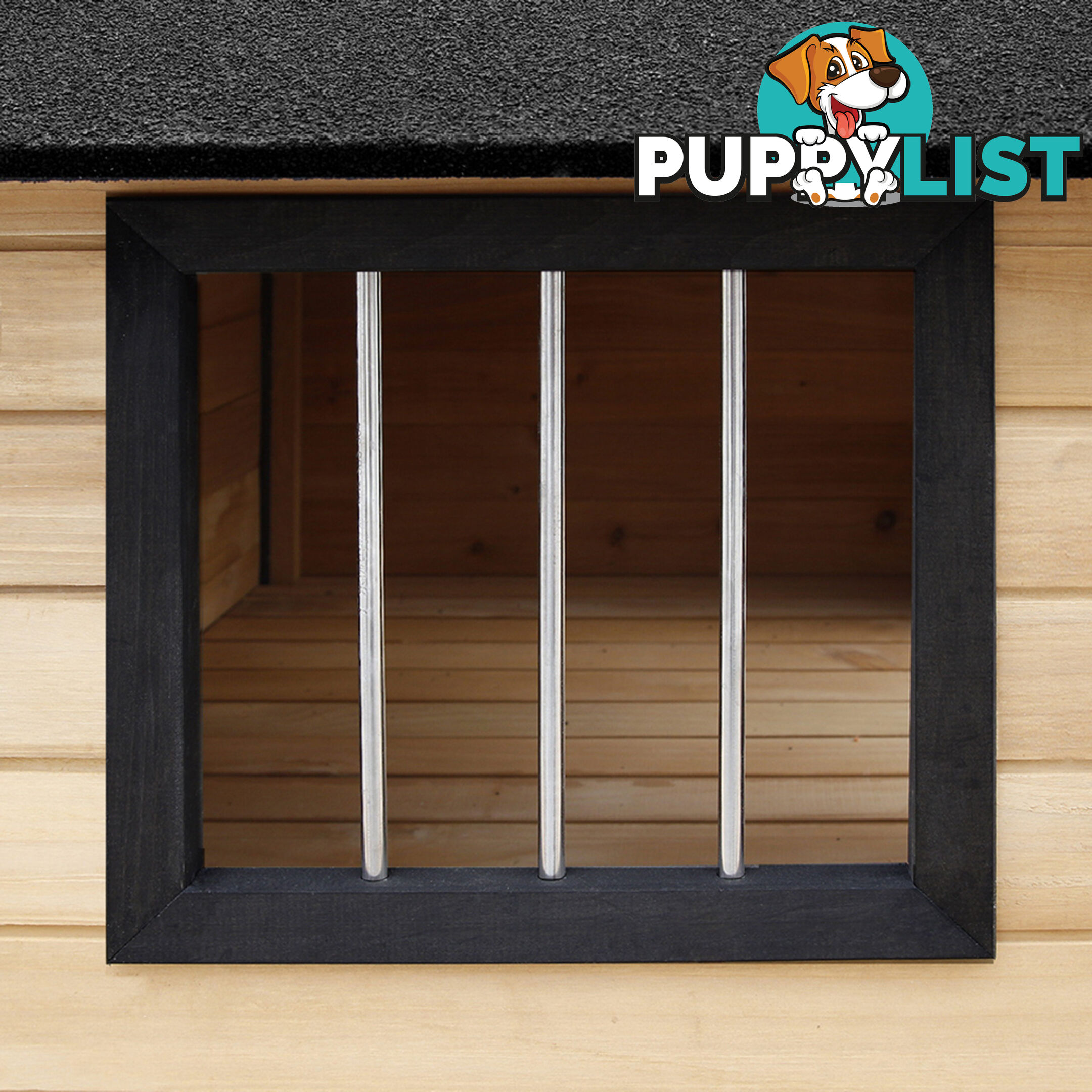 Dog Kennel with Patio - Black