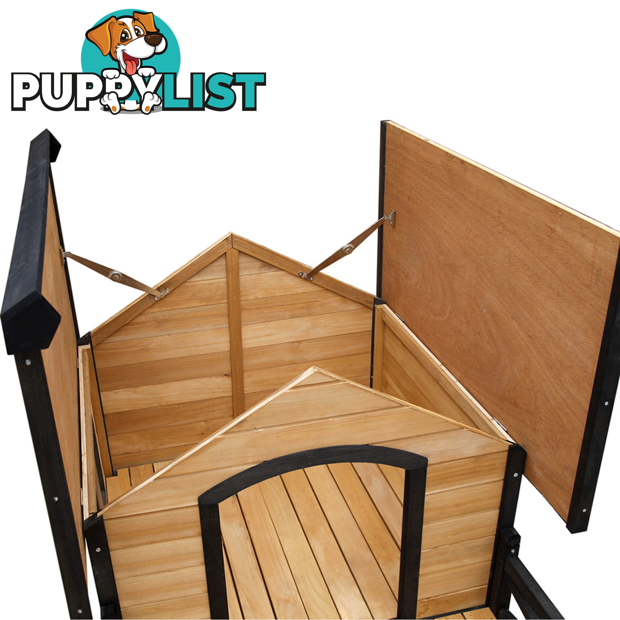 Dog Kennel with Patio - Black