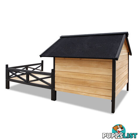 Dog Kennel with Patio - Black