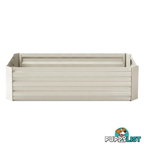 Galvanised Raised Garden Bed - 150 x 90 x 30cm - Cream