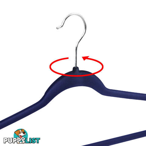 Set of 100 Slim Navy Velvet Hangers