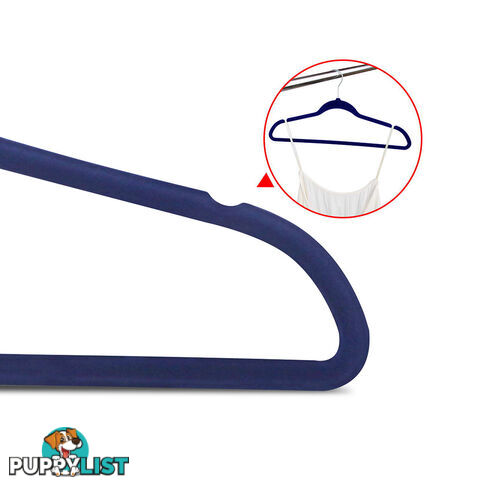 Set of 100 Slim Navy Velvet Hangers