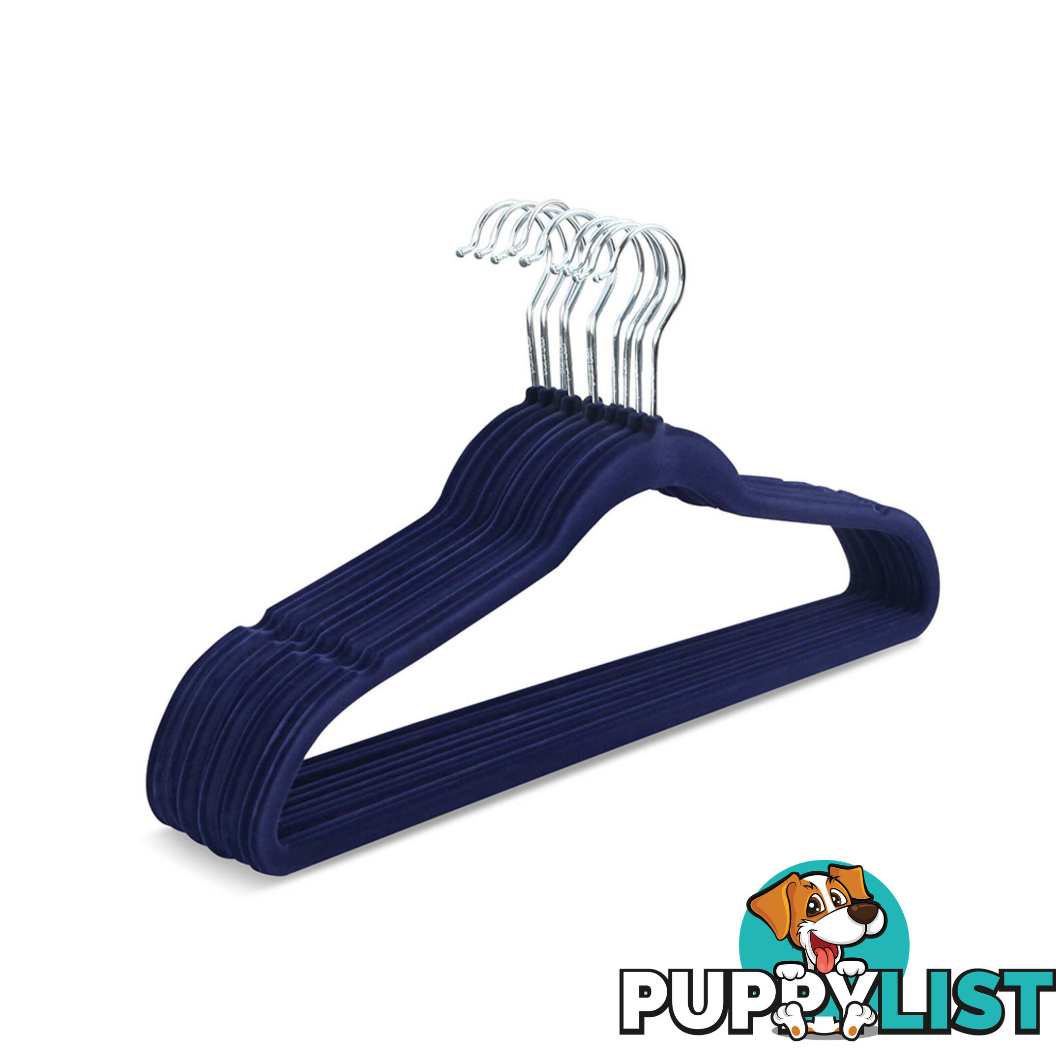 Set of 100 Slim Navy Velvet Hangers