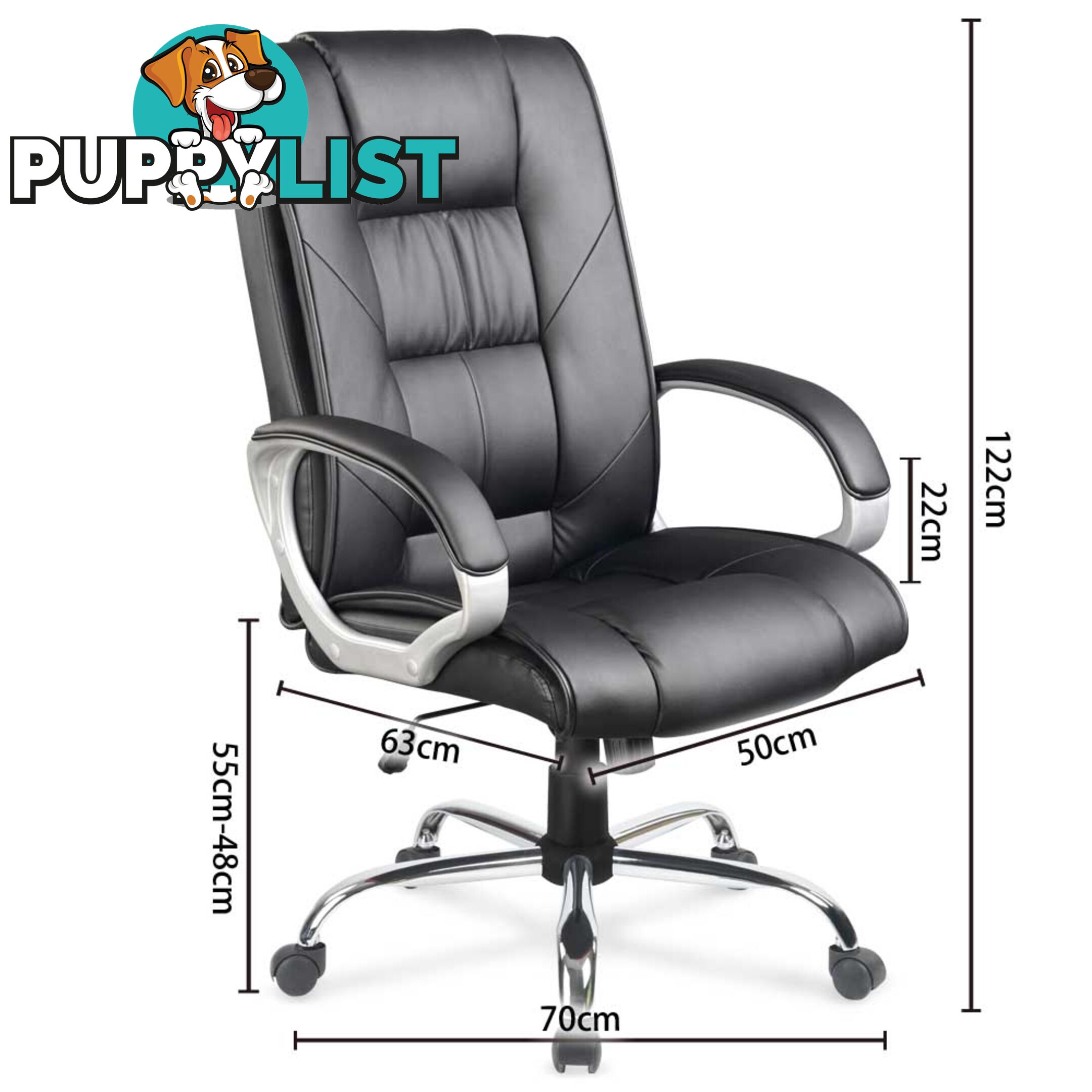 Executive PU Leather Office Computer Chair Black