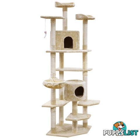 Cat Scratching Poles Post Furniture Tree House Beige