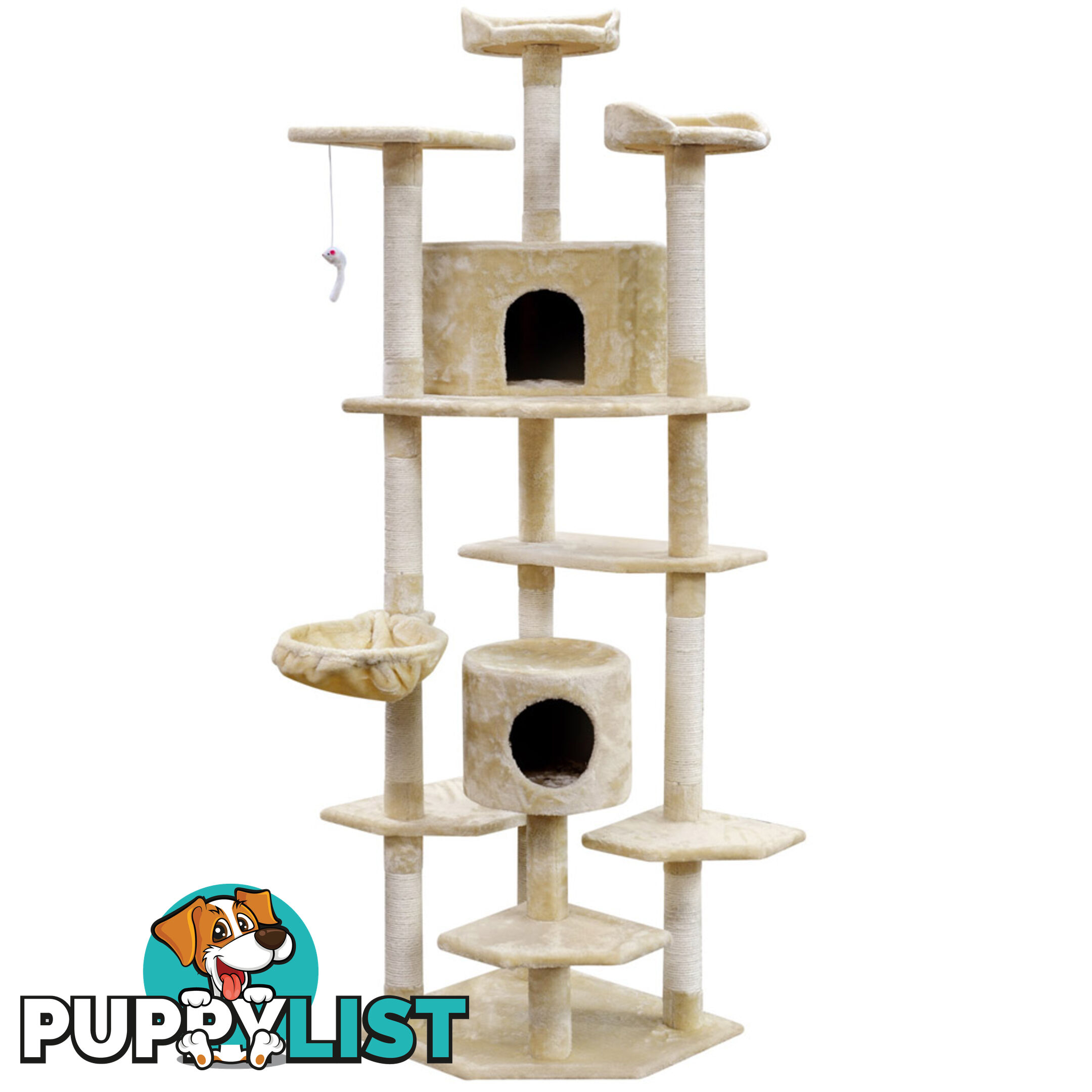 Cat Scratching Poles Post Furniture Tree House Beige