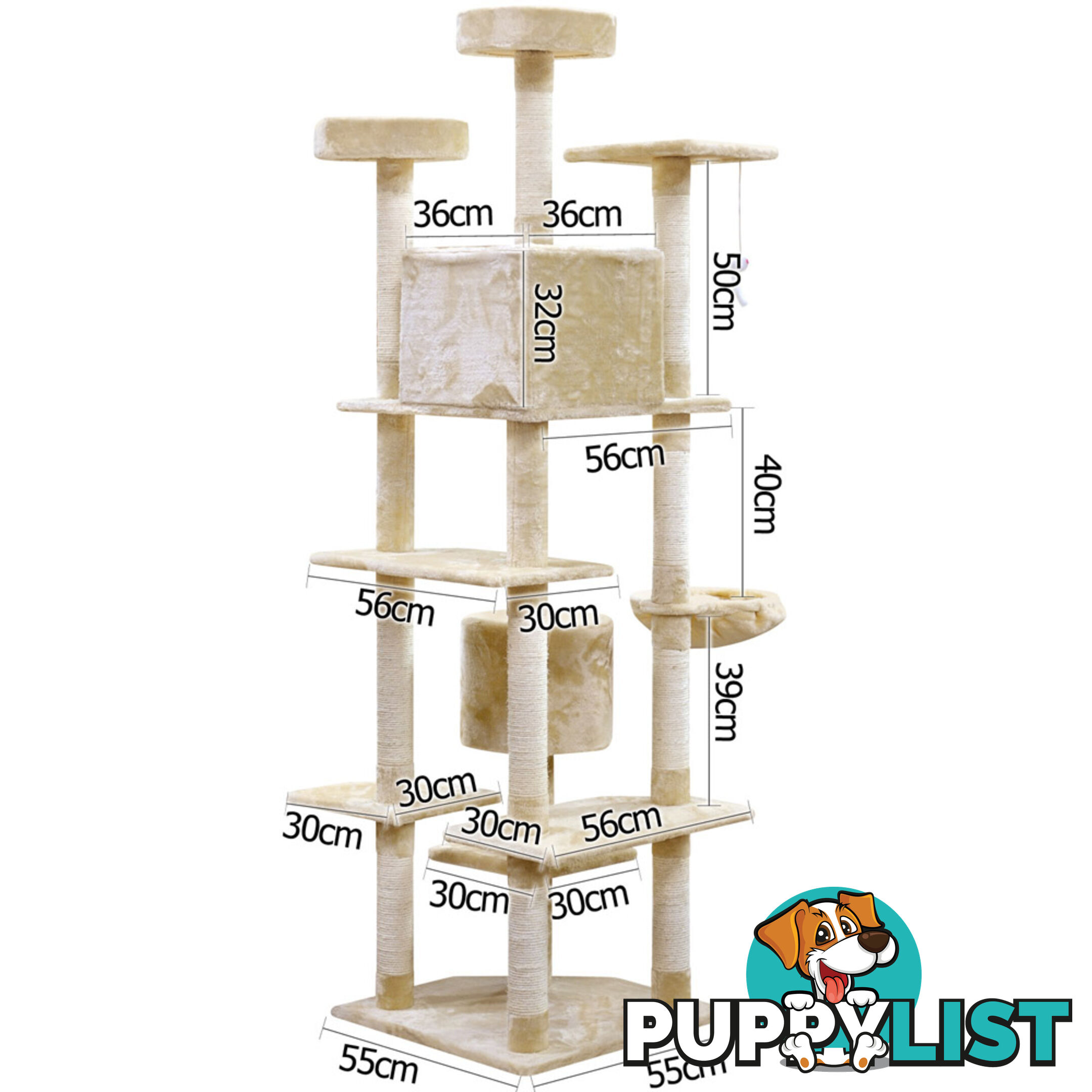 Cat Scratching Poles Post Furniture Tree House Beige