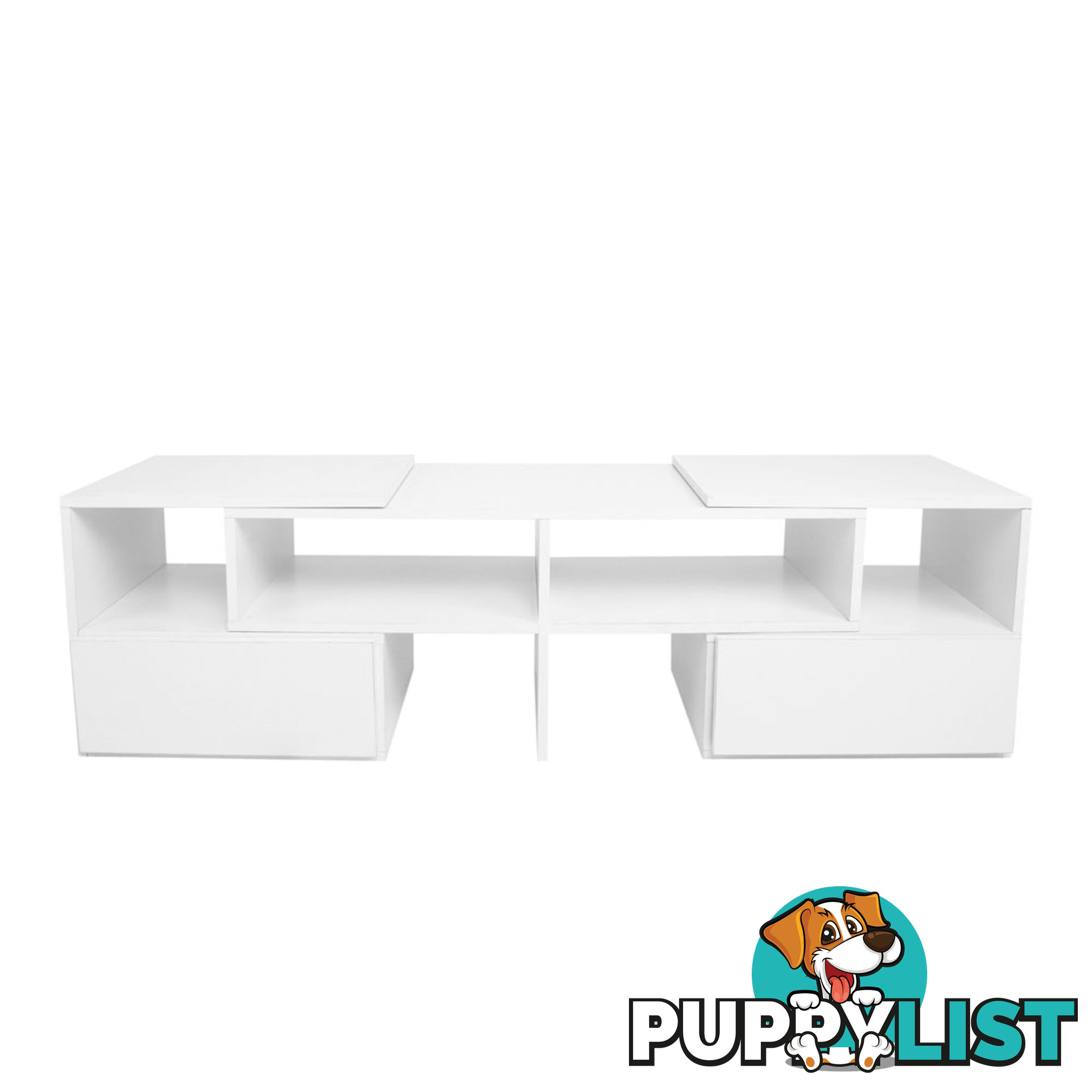 TV Stand Entertainment Unit Adjustable Cabinet White