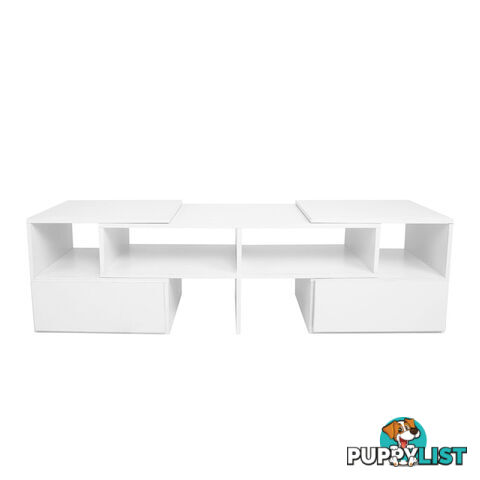 TV Stand Entertainment Unit Adjustable Cabinet White