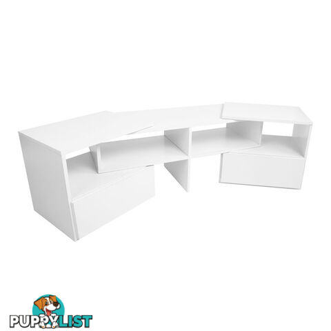 TV Stand Entertainment Unit Adjustable Cabinet White