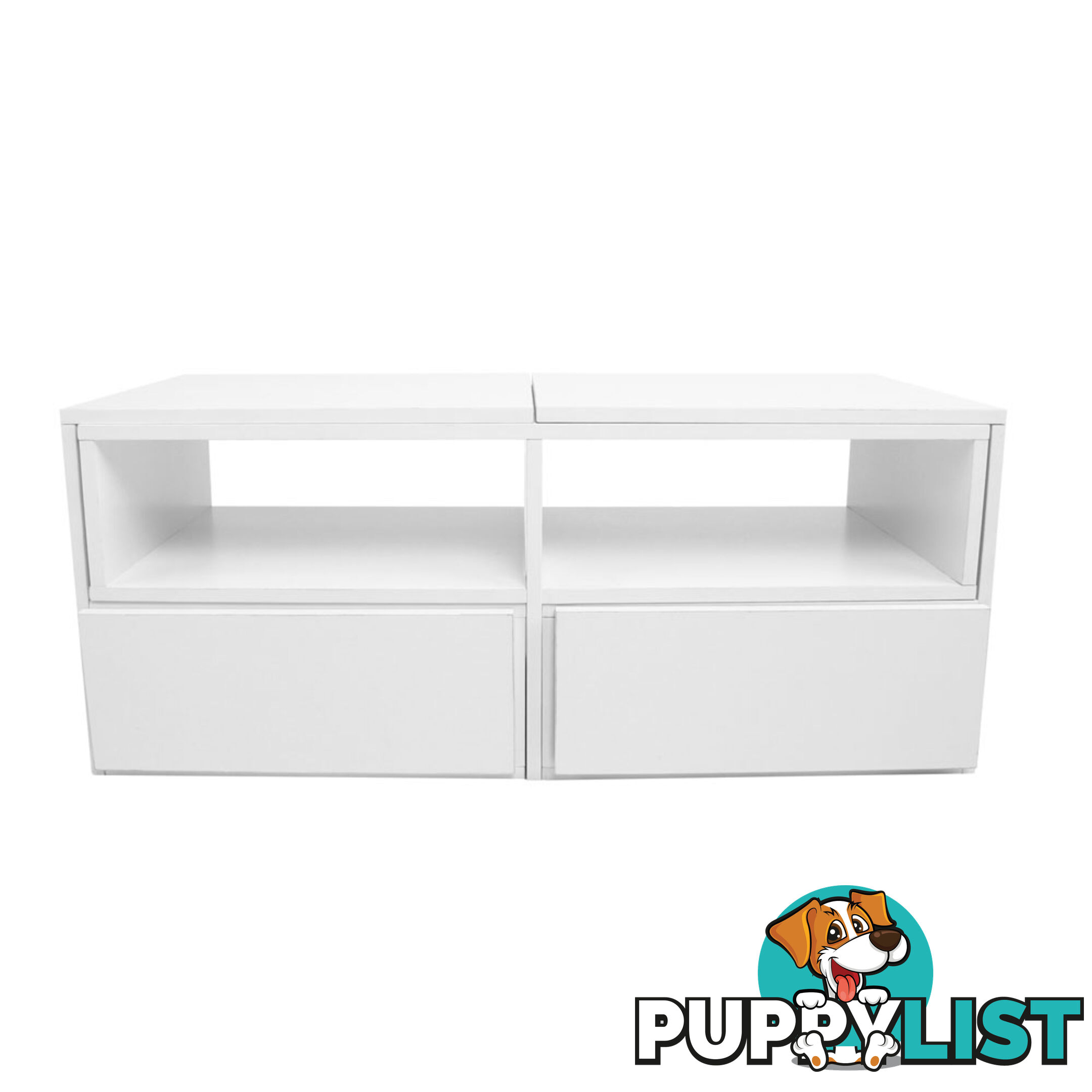 TV Stand Entertainment Unit Adjustable Cabinet White