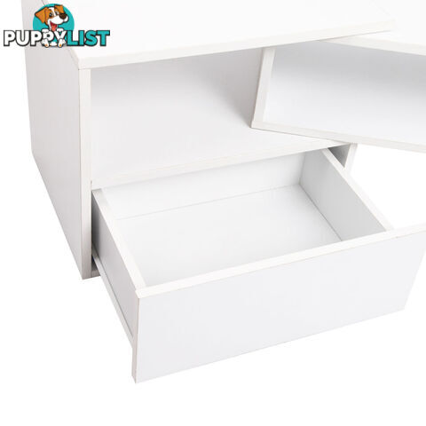 TV Stand Entertainment Unit Adjustable Cabinet White