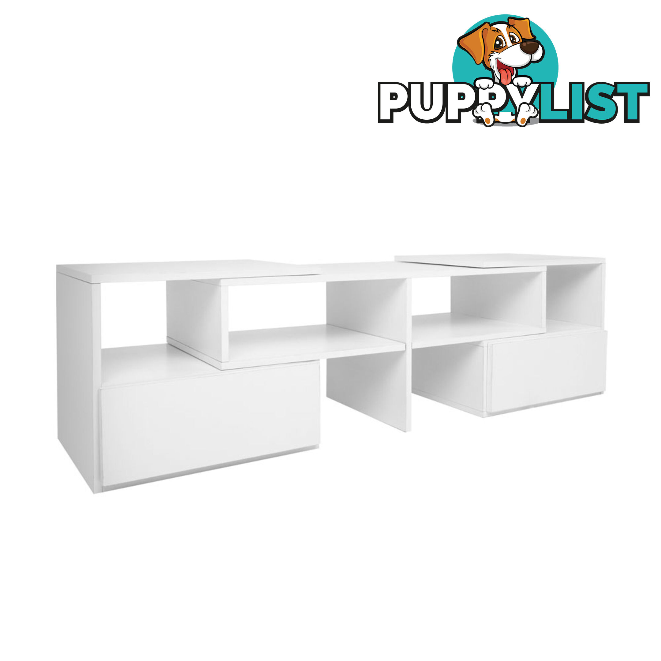 TV Stand Entertainment Unit Adjustable Cabinet White