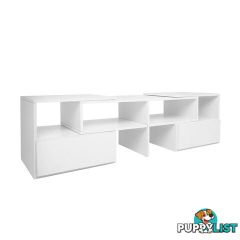 TV Stand Entertainment Unit Adjustable Cabinet White