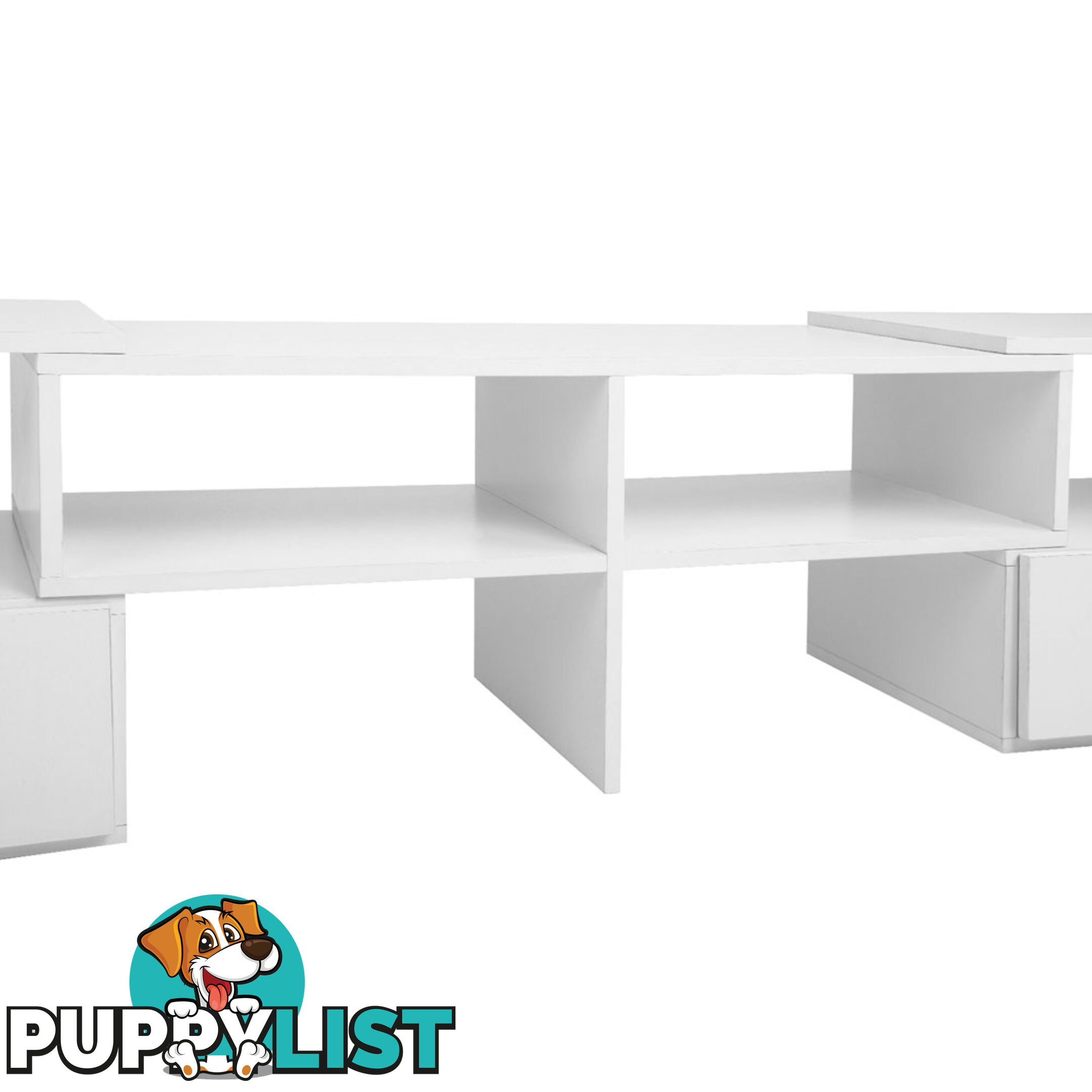 TV Stand Entertainment Unit Adjustable Cabinet White