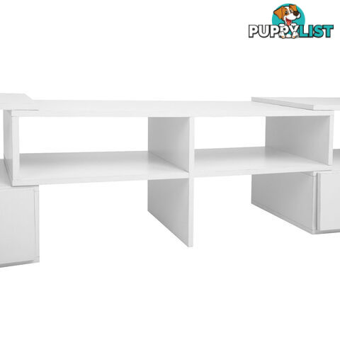 TV Stand Entertainment Unit Adjustable Cabinet White