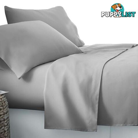 3 Piece Microfibre Sheet Set Single _  Grey