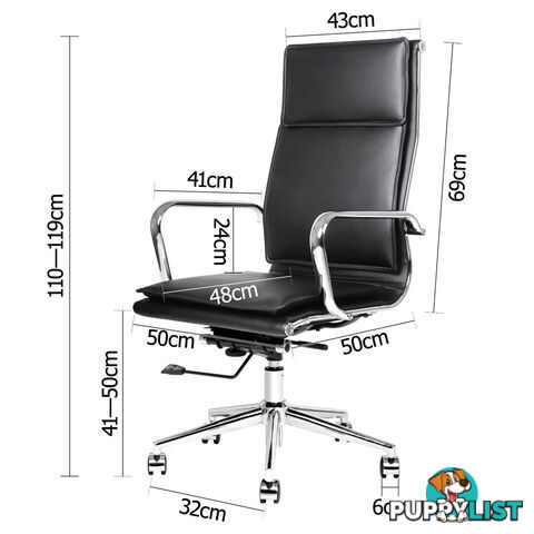 Executive PU Leather Office Computer Chair Black