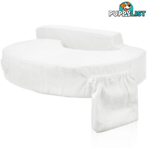 Baby Breast Feeding Support Memory Foam Pillow w/ Zip Cover White