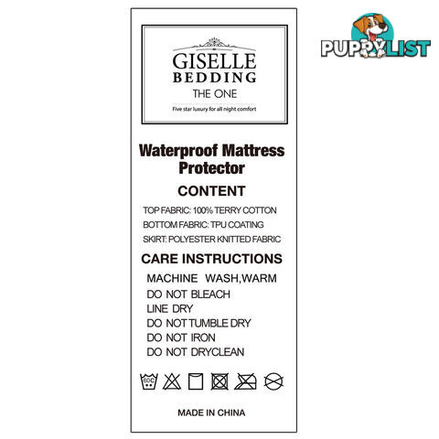 Waterproof Mattress Protector - Single