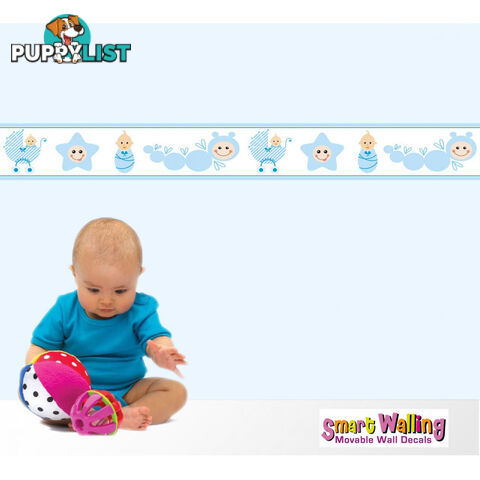 Blue Baby Caterpillar Wall Border Stickers - Totally Movable