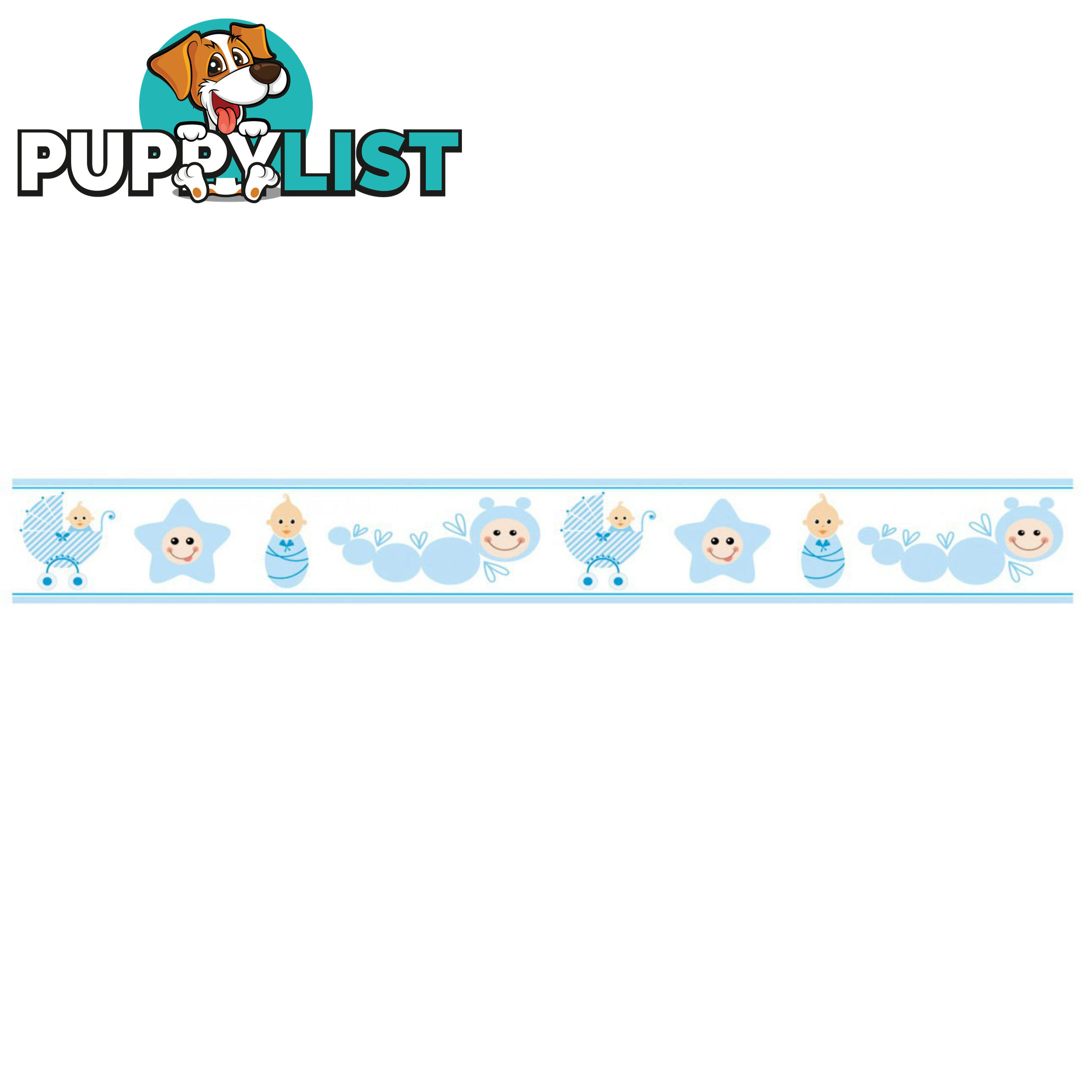 Blue Baby Caterpillar Wall Border Stickers - Totally Movable