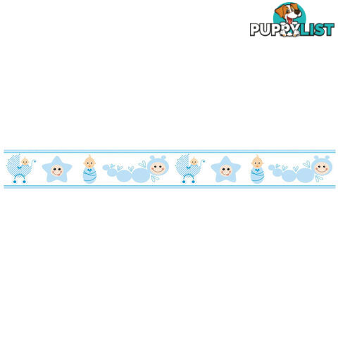 Blue Baby Caterpillar Wall Border Stickers - Totally Movable