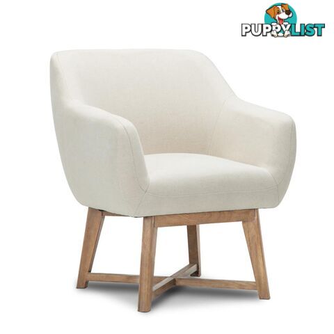 Fabric Tub Lounge Armchair - Beige