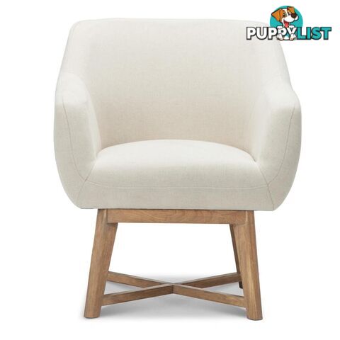 Fabric Tub Lounge Armchair - Beige