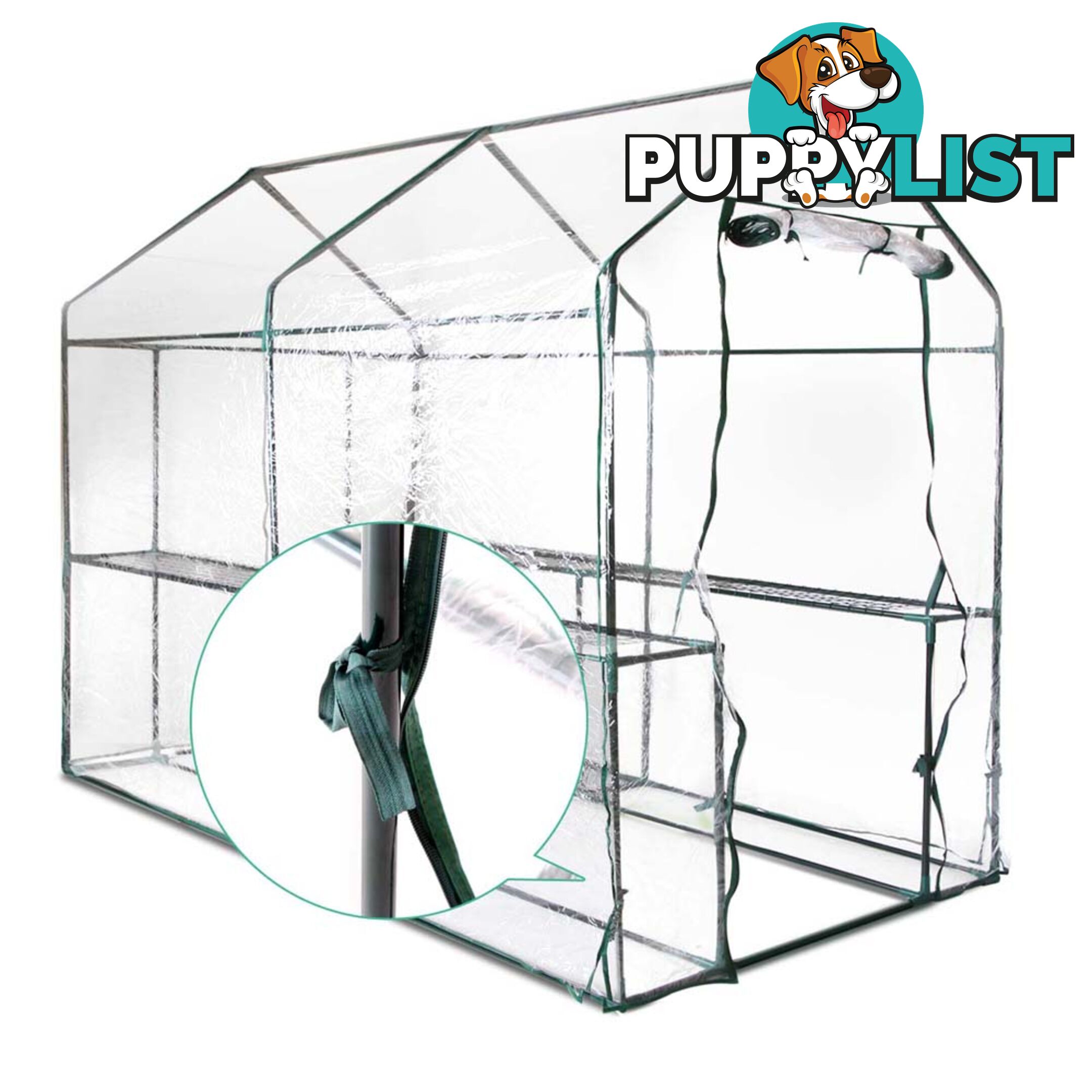 Greenhouse with Transparent PVC Cover - 1.9M x 1.2M