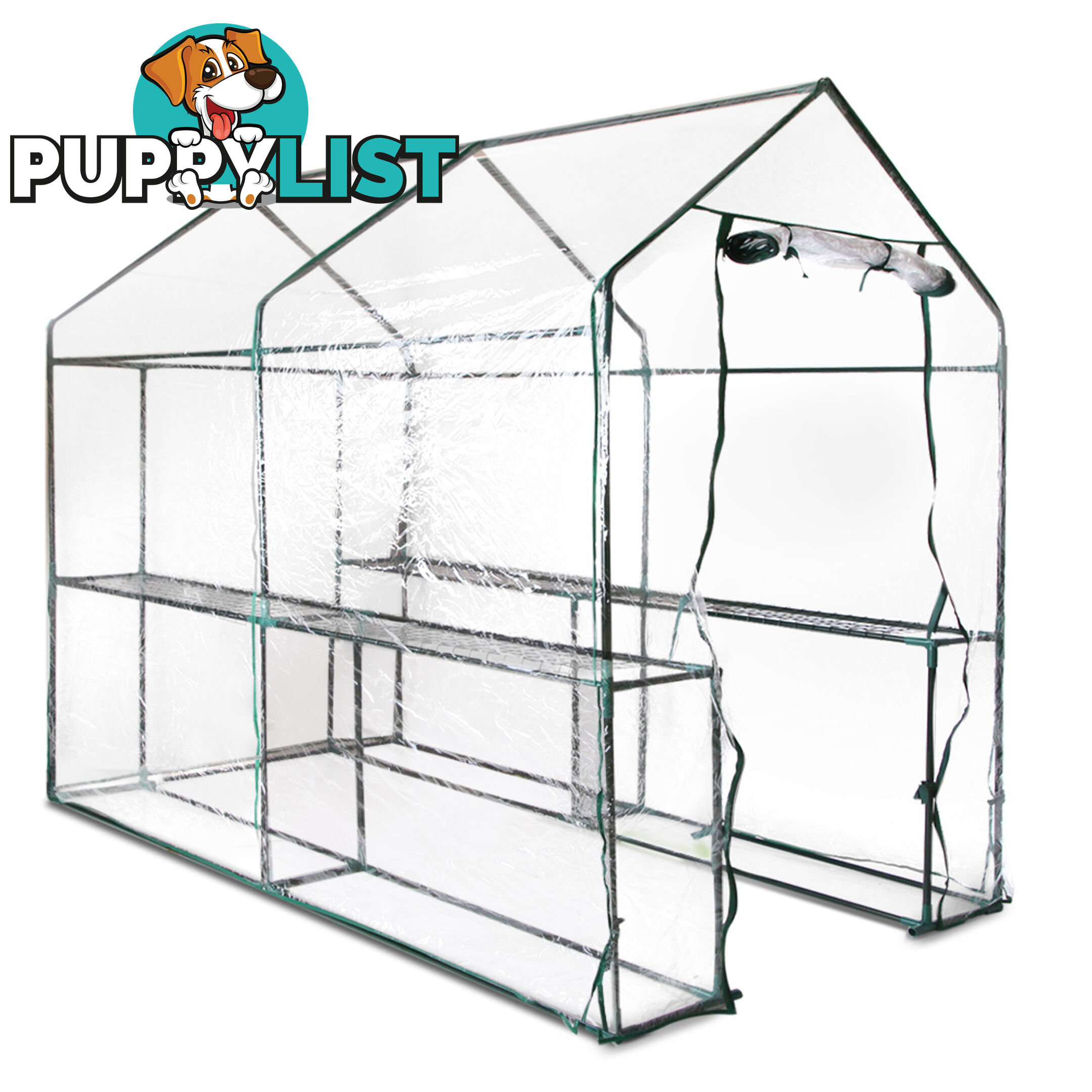 Greenhouse with Transparent PVC Cover - 1.9M x 1.2M