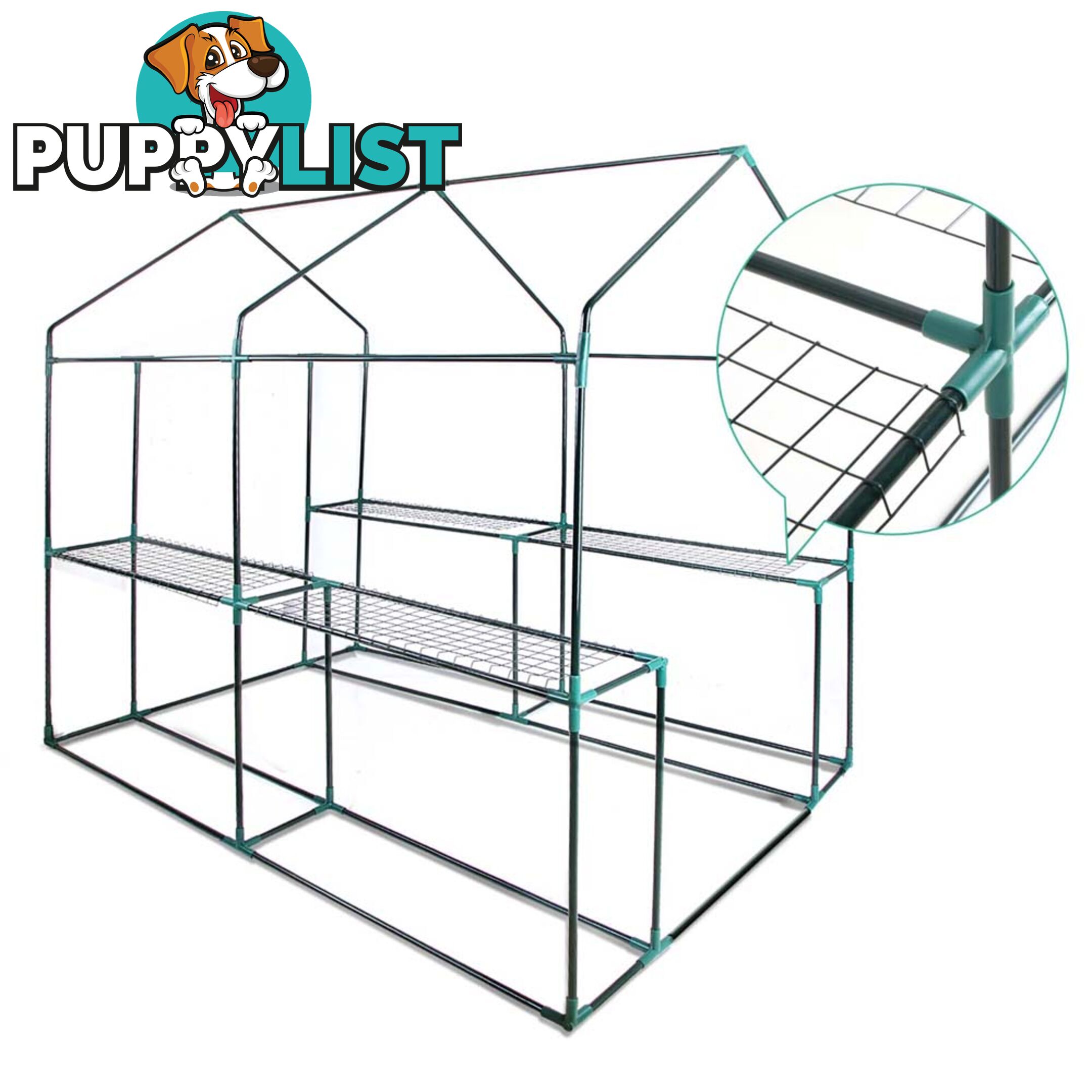 Greenhouse with Transparent PVC Cover - 1.9M x 1.2M