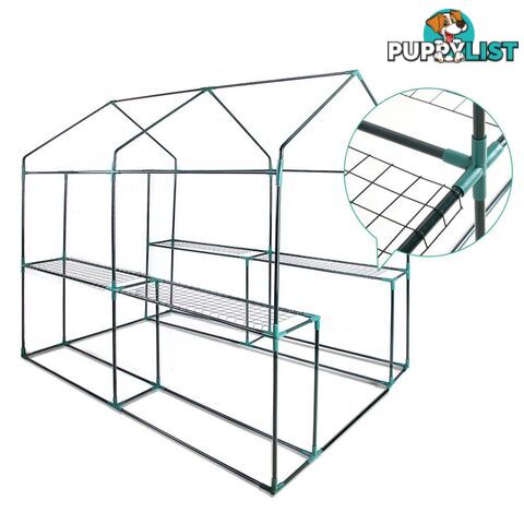 Greenhouse with Transparent PVC Cover - 1.9M x 1.2M